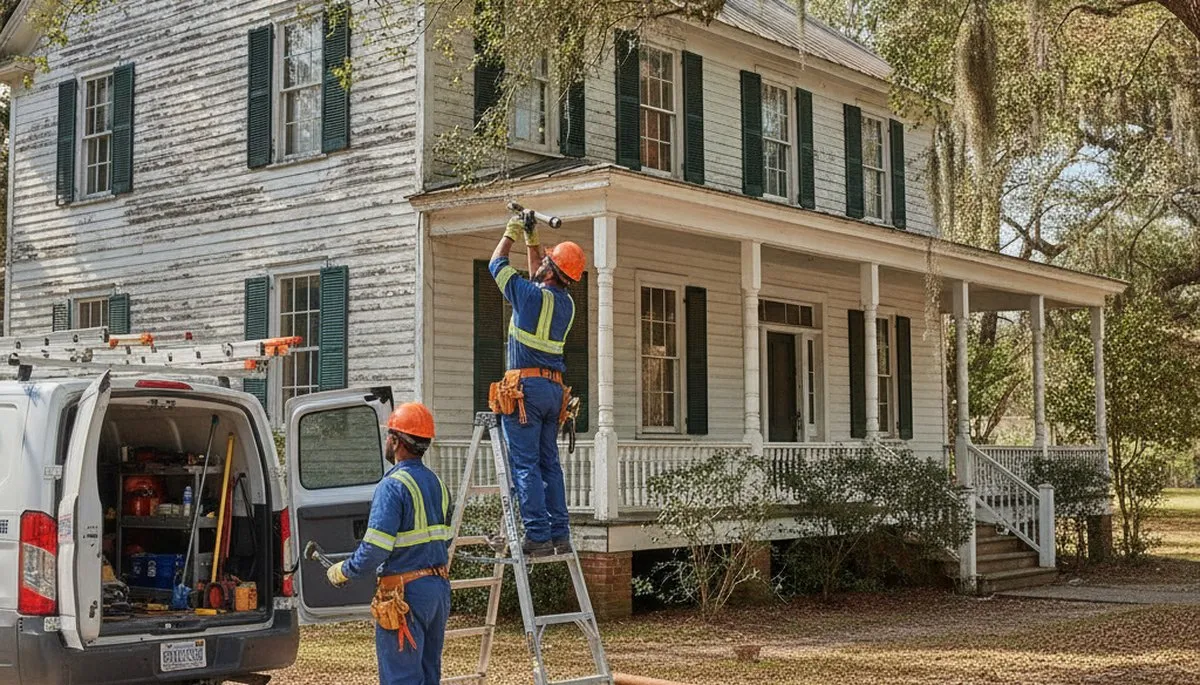 Charleston, SC emergency plumber repairing a residential pipe leak for fast plumbing service