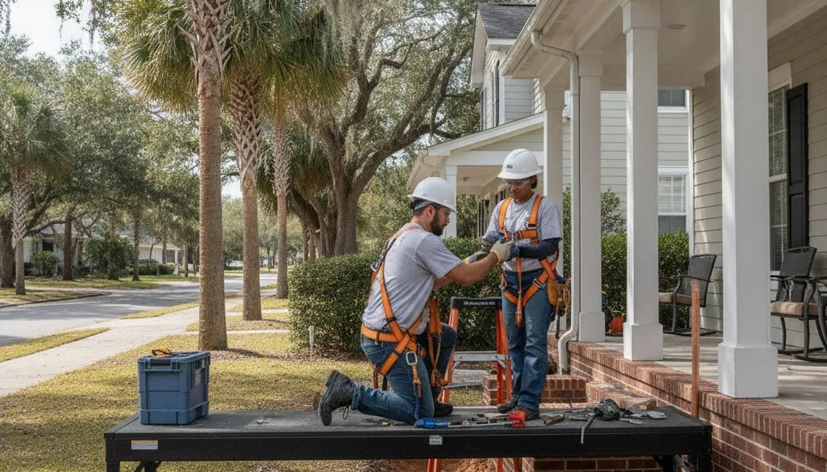 Plumber repairing a pipe in Charleston, SC for emergency plumbing service