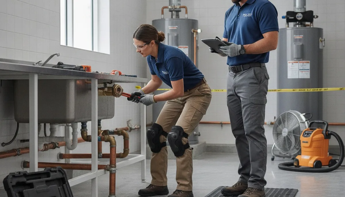 Plumber repairing pipe in Charleston, SC for emergency plumbing service